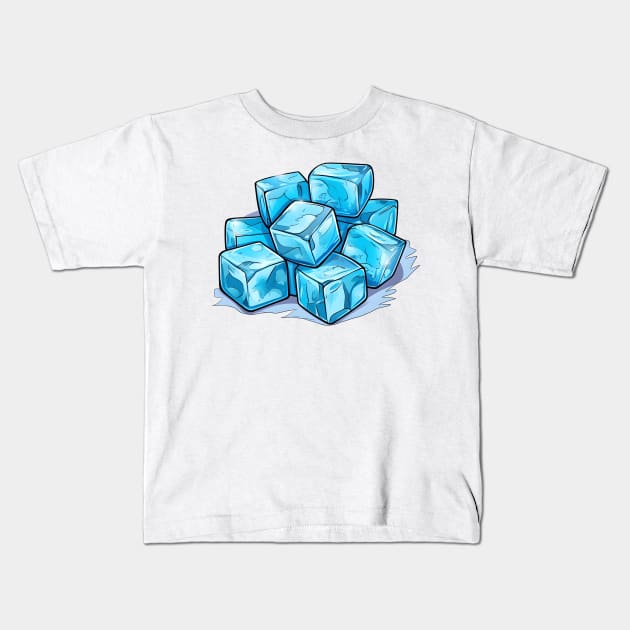 Blue ice cubes Kids T-Shirt by Clearmind Arts